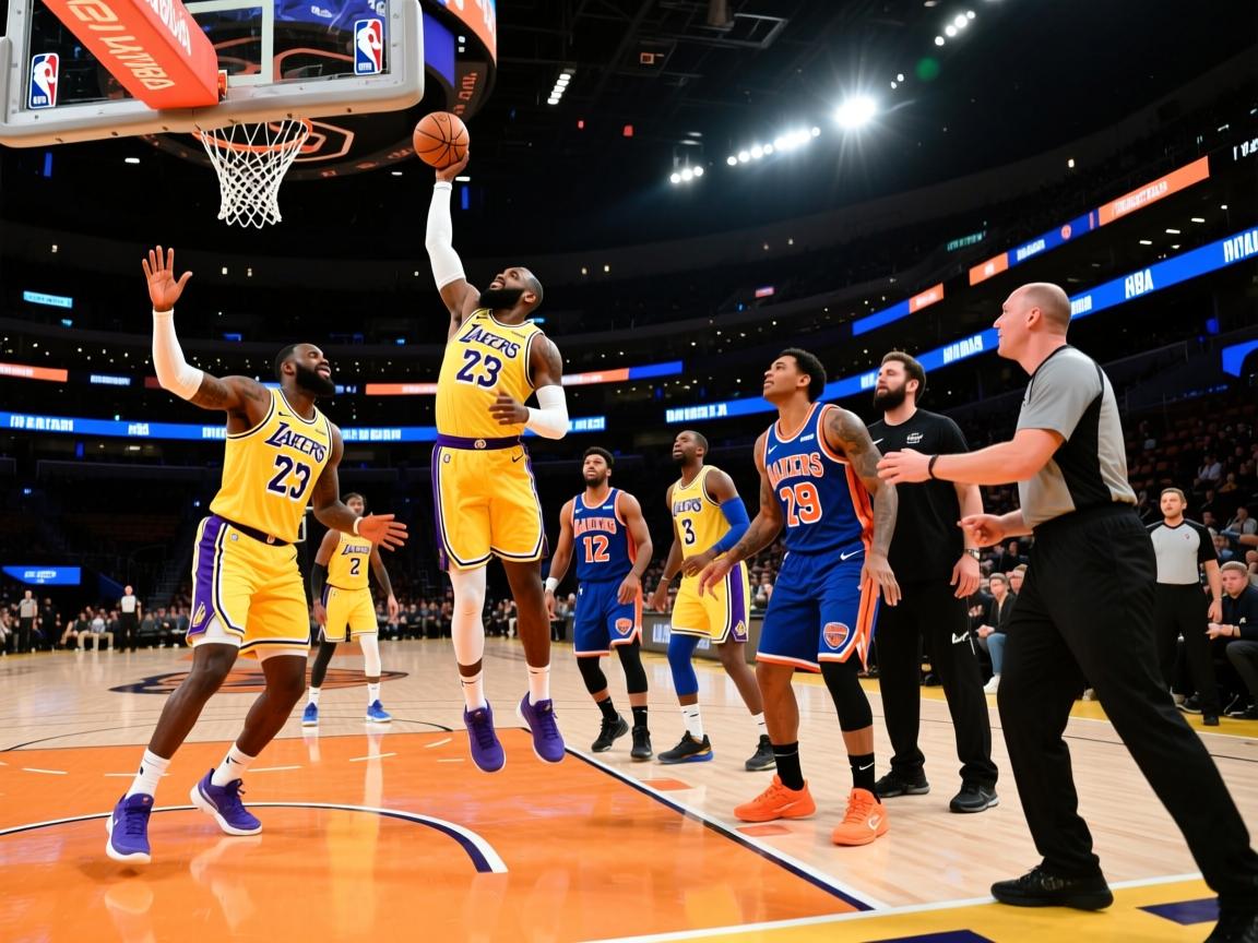 詹姆斯领军的湖人队高位战胜尼克斯队  第4张